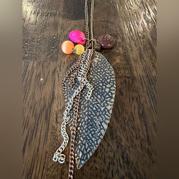 🛍️2/$10🛍️ Boho Leaf Long Necklace - Picture 2 of 4